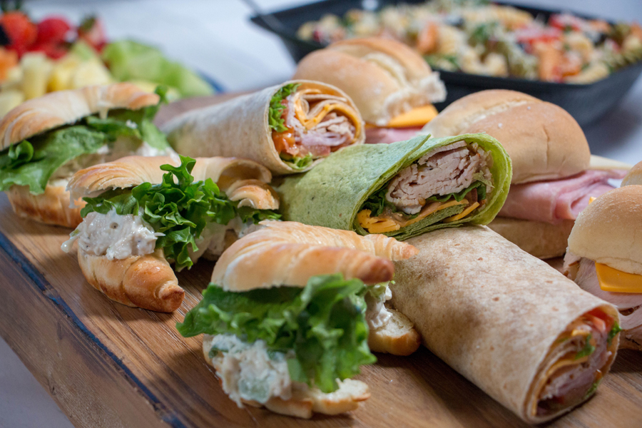 Ham and Cheese wraps and sliders at Machine Shed