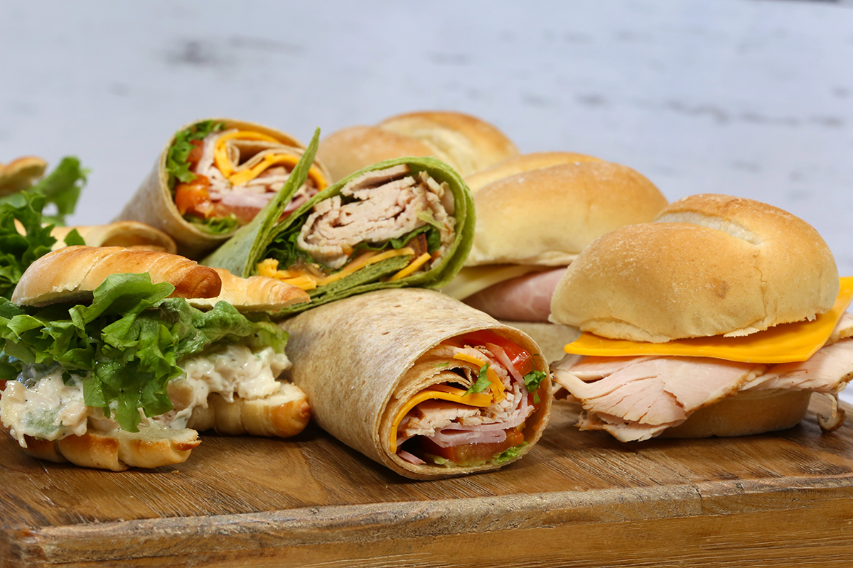 Ham and Cheese wraps and sliders at Machine Shed