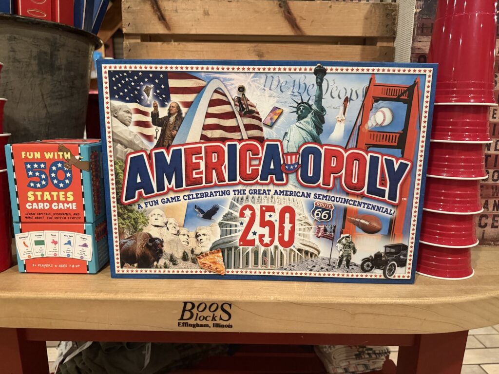 Machine Shed Gift Shop America themed games, America-opoly