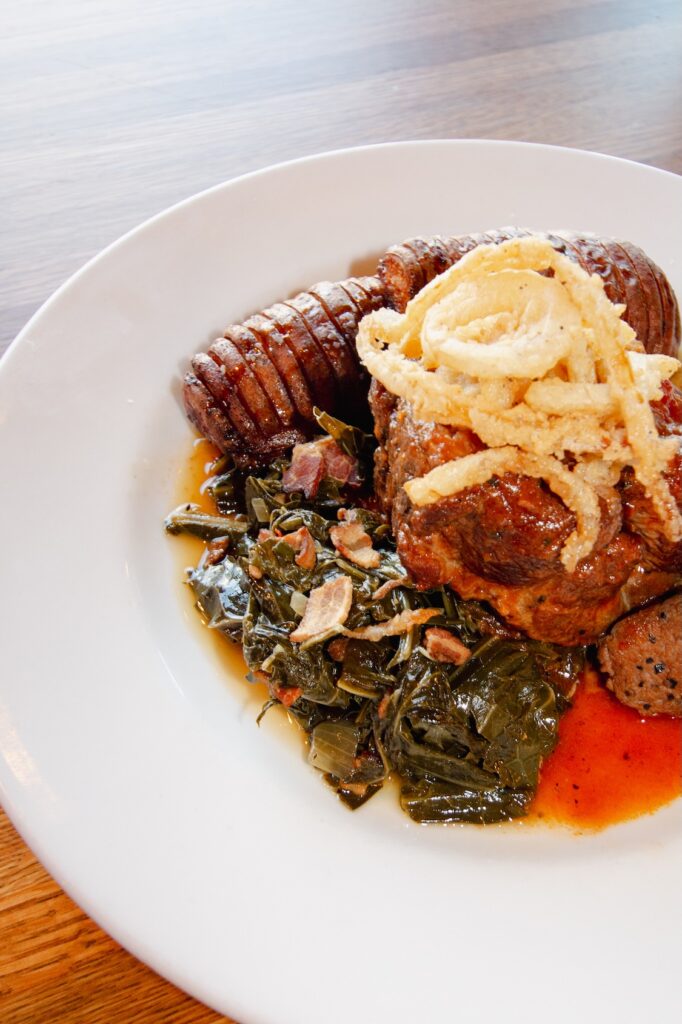 Machine Shed Porktober Orchard Braised Pork with roasted sweet potatoes